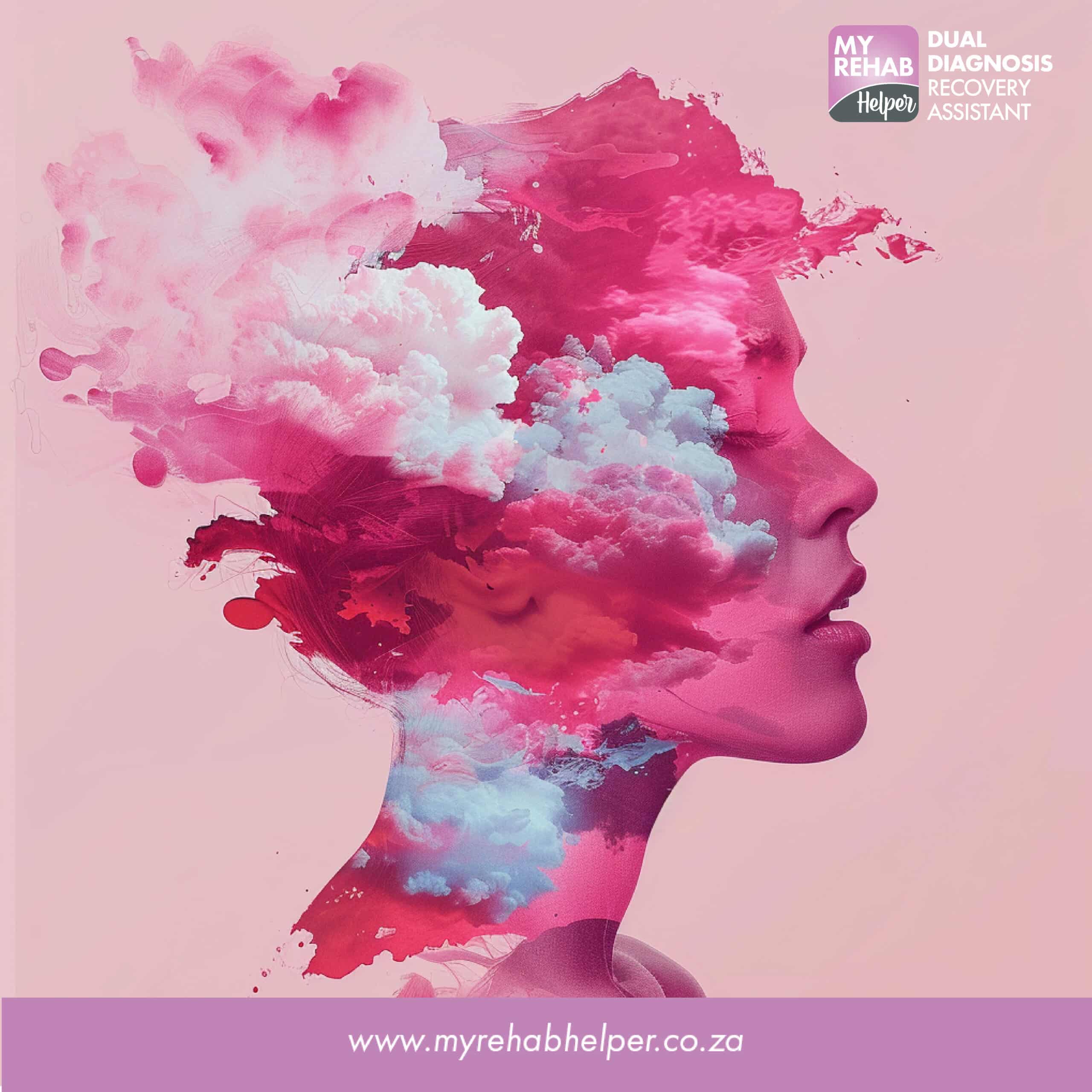 Silhouette of a person with colorful clouds representing the journey of recovery at a drug and alcohol rehab centre in Norkem Park, Kempton Park