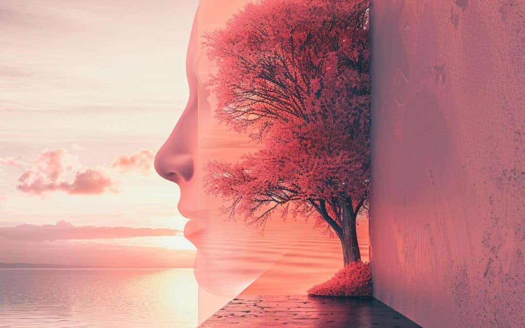 Profile of a woman with a tree and sunset imagery, symbolizing recovery at MyRehab Helper, a drug and alcohol rehab centre in Impala Park, Boksburg