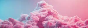 A symbolic stairway ascending through soft, pink clouds, representing the journey towards recovery at the drug and alcohol rehab centre in Germiston North, Bedfordview.